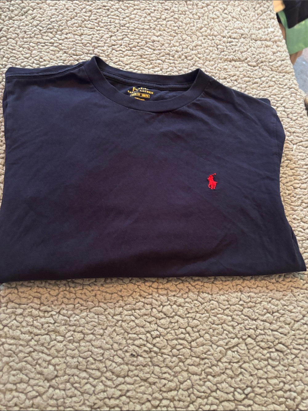 Polo by Ralph Lauren Navy Crewneck long sleeveT-Shirt with Red Pony Logo